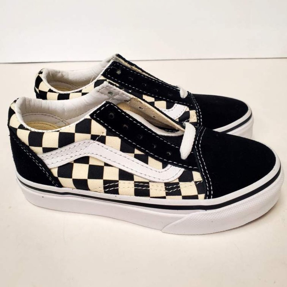 Vans Kids Old School Shoes, Primary Check Black/White - Picture 3 of 4